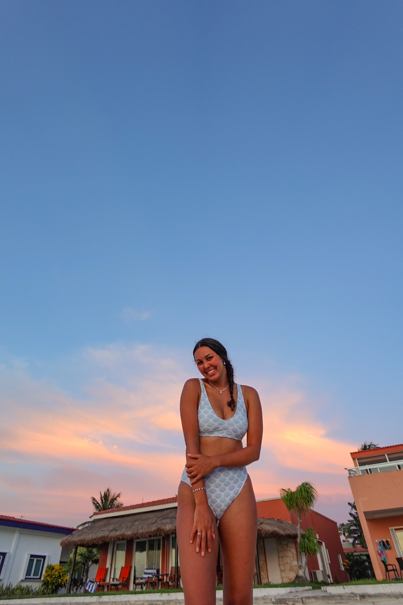 Scallop High-Waisted Bikini Set