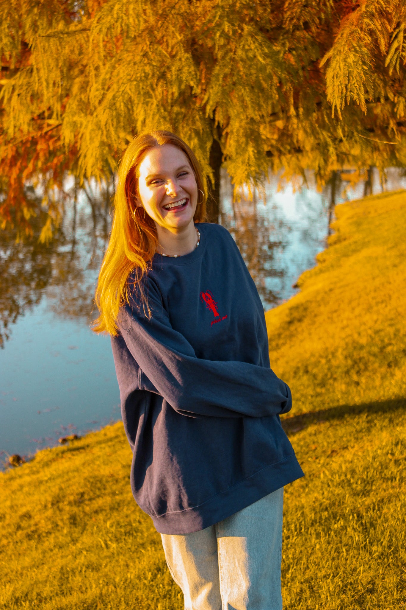 Pinch Me Navy Lobster Sweatshirt