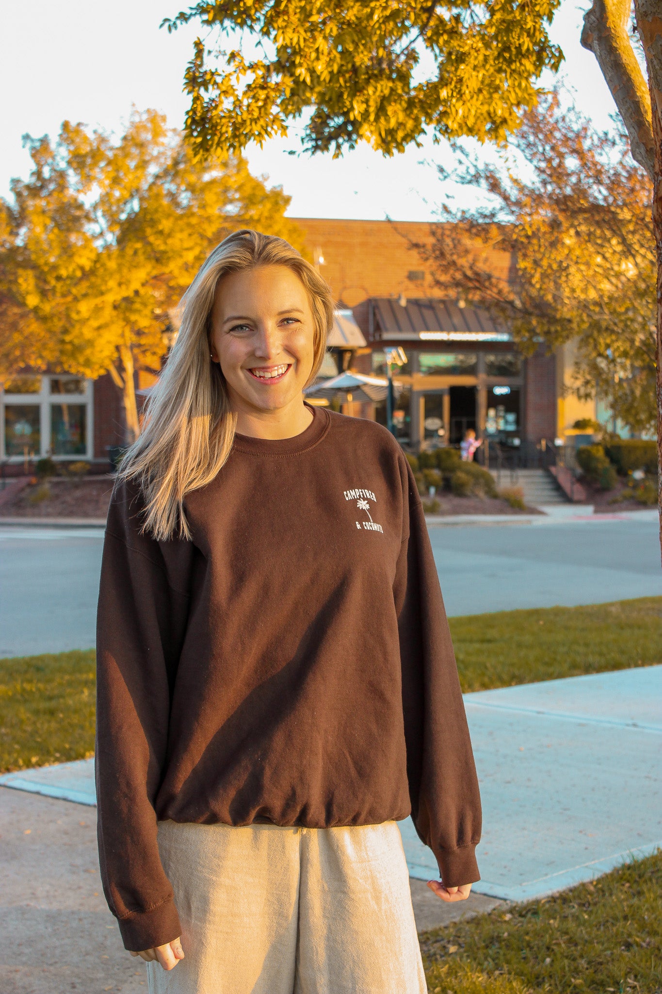 Campfires & Coconuts Brown Sweatshirt
