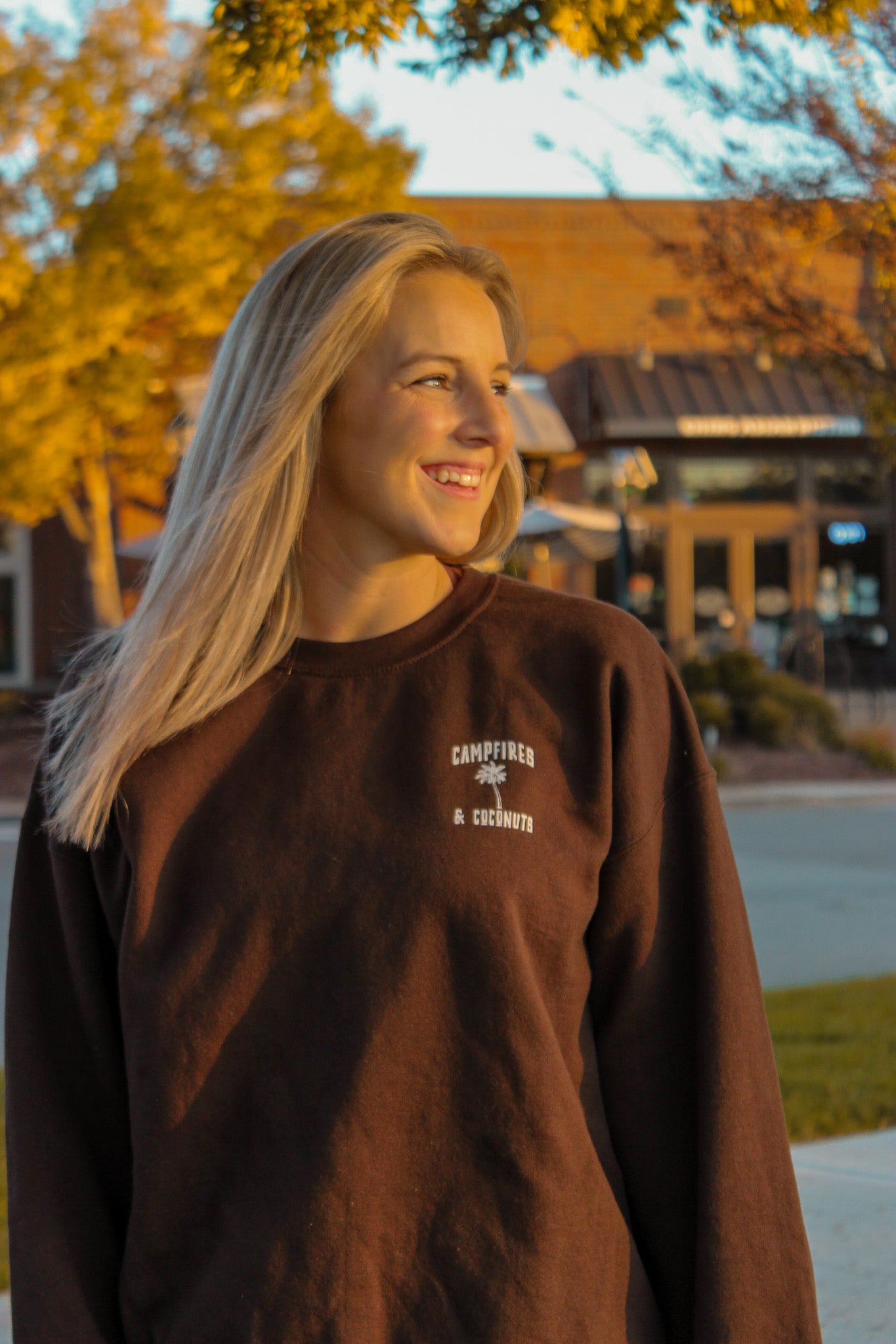 Campfires & Coconuts Brown Sweatshirt