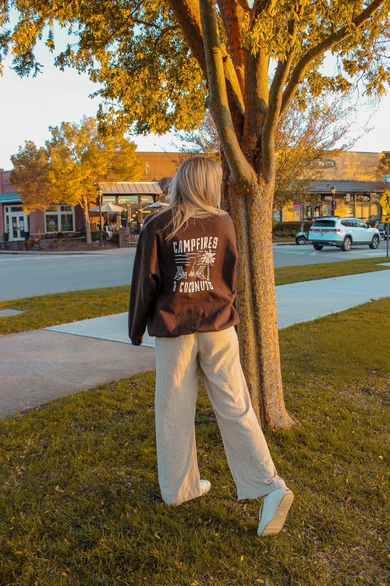 Campfires & Coconuts Brown Sweatshirt