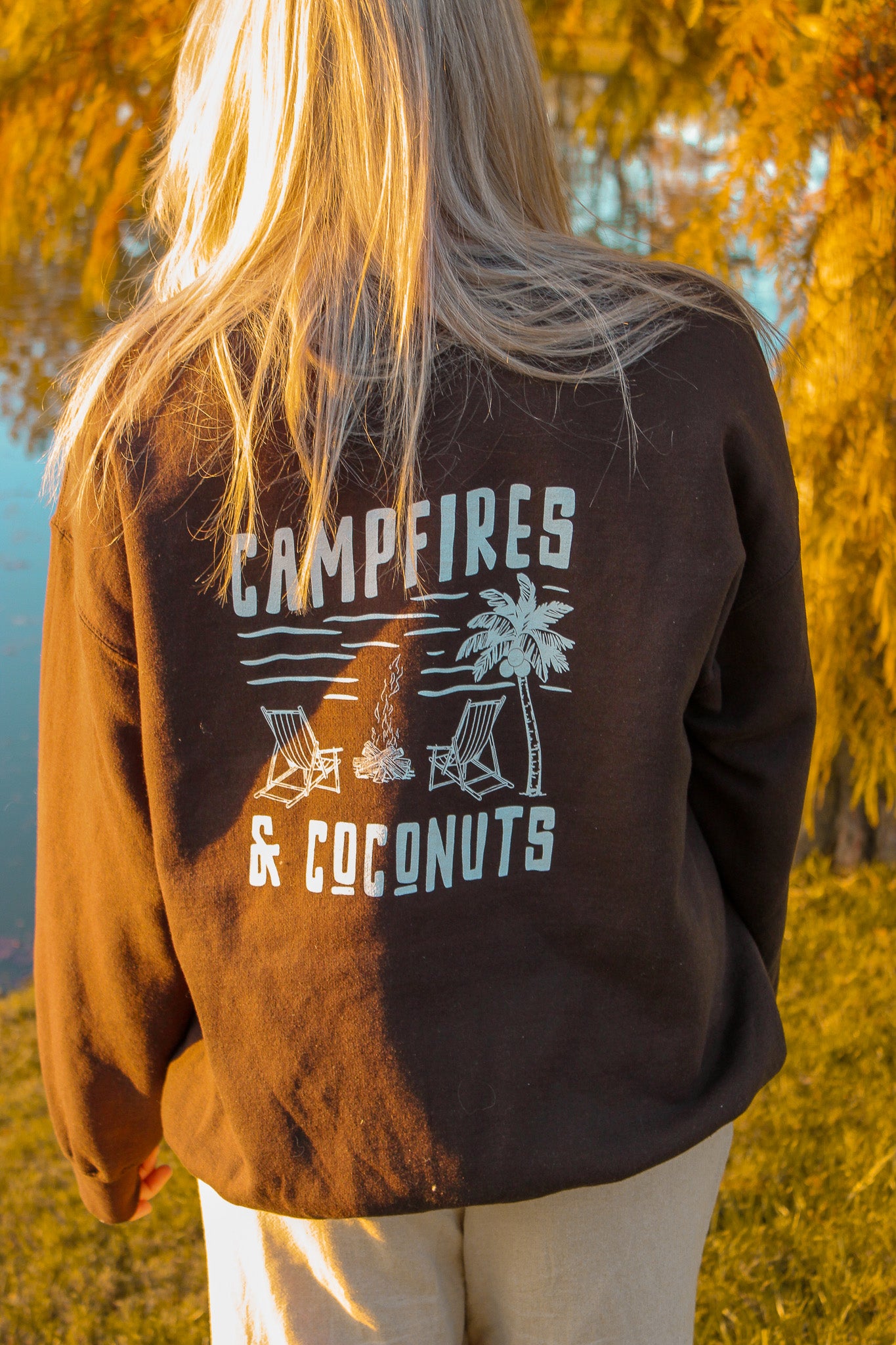 Campfires & Coconuts Brown Sweatshirt