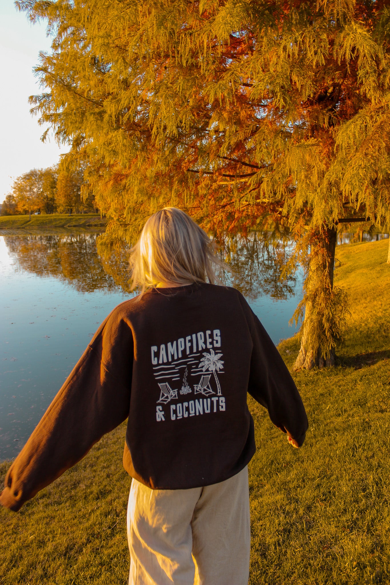Campfires & Coconuts Brown Sweatshirt