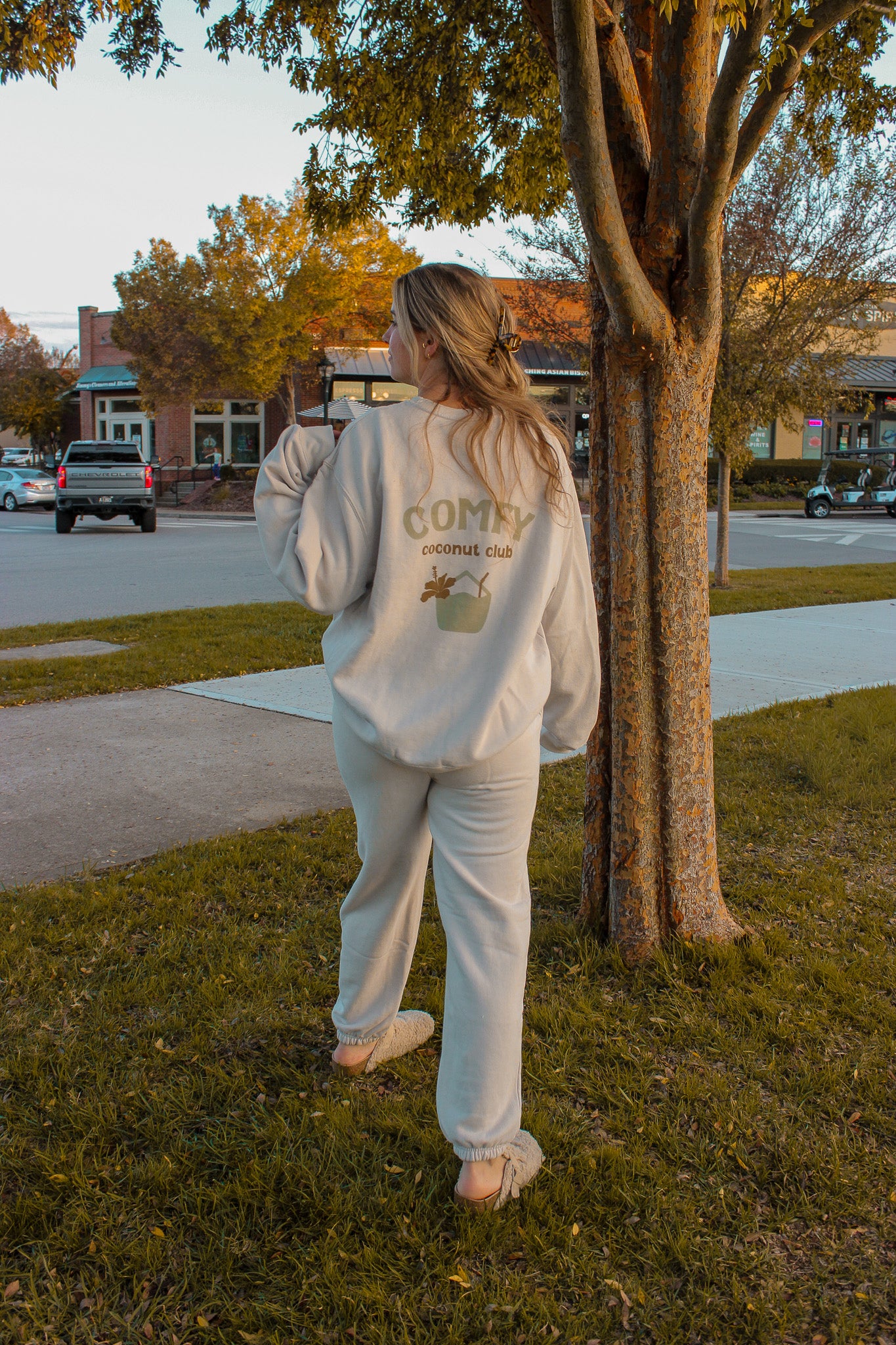 Comfy Coconut Club Sweatshirt | Beach Loungewear & Sweat Set