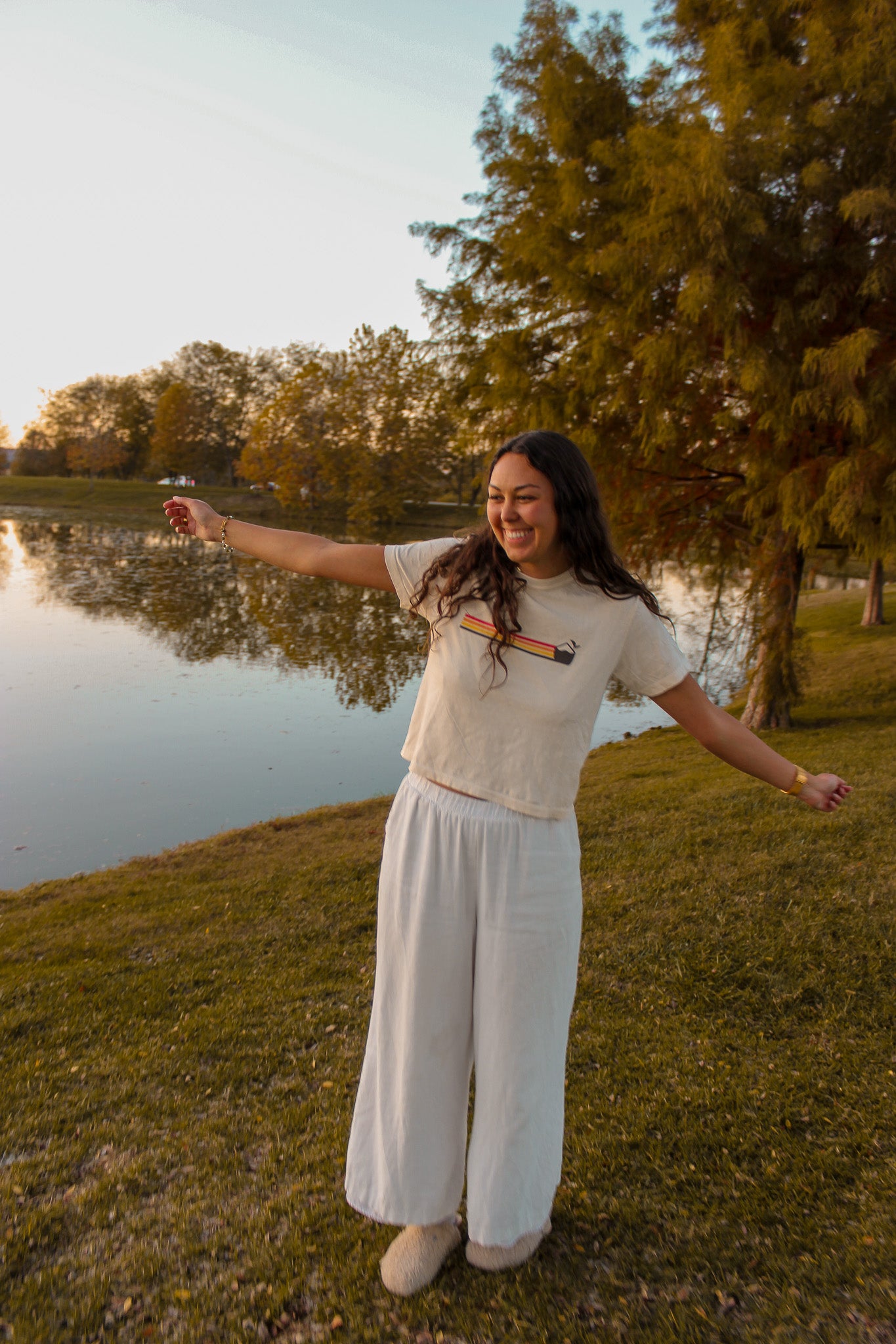 Coconut Horizon Cropped Tee