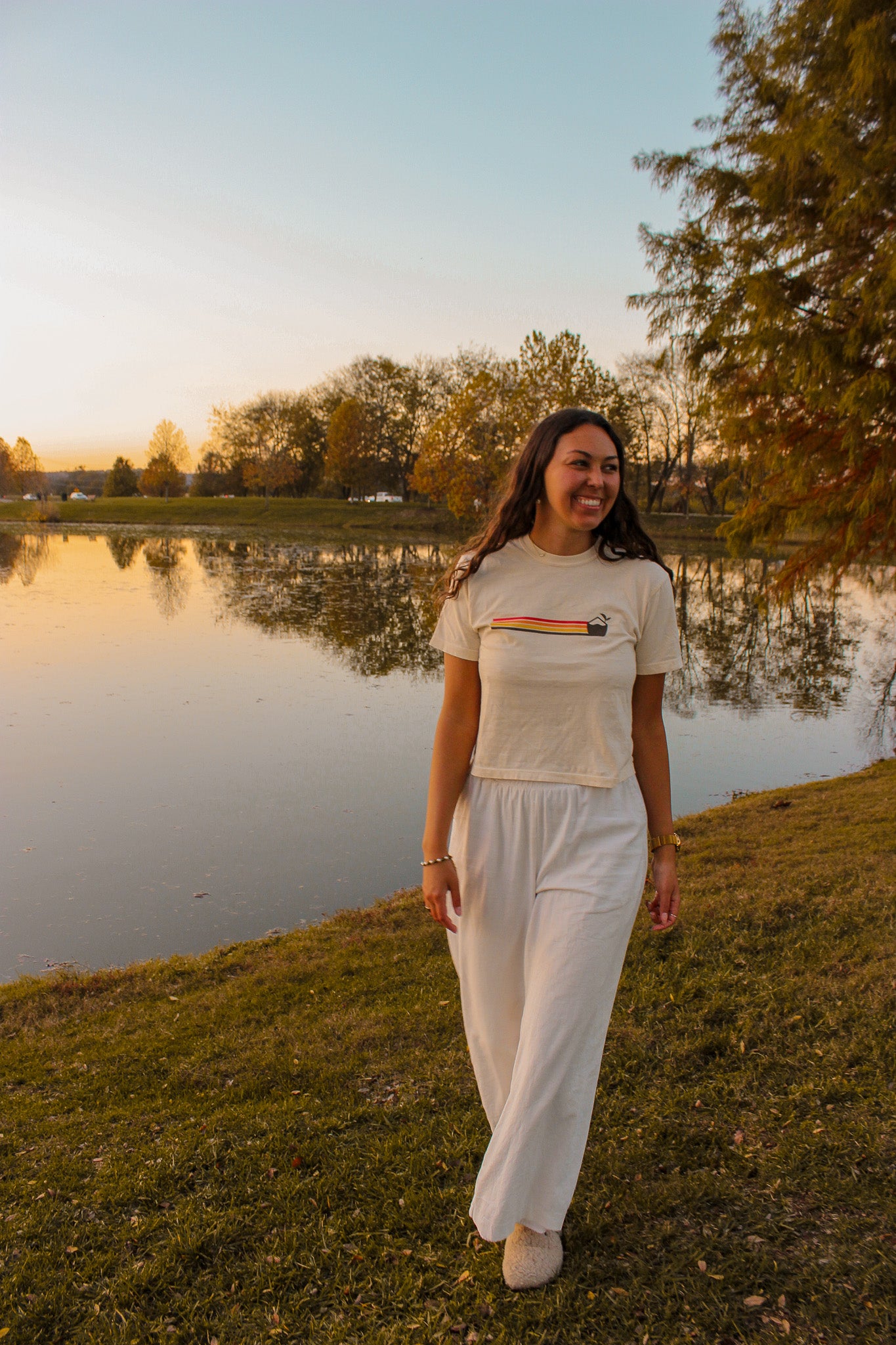 Coconut Horizon Cropped Tee