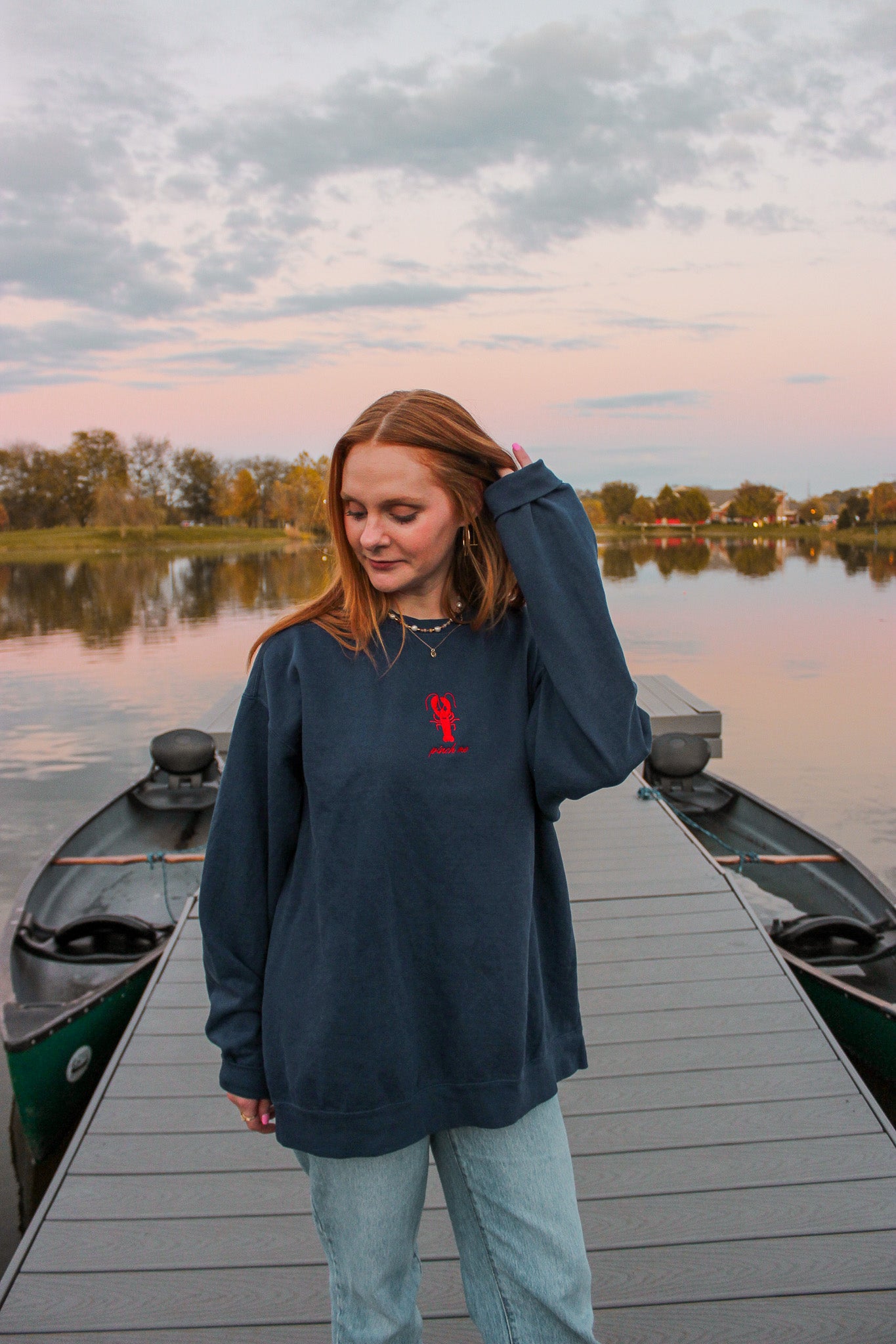 Pinch Me Navy Lobster Sweatshirt