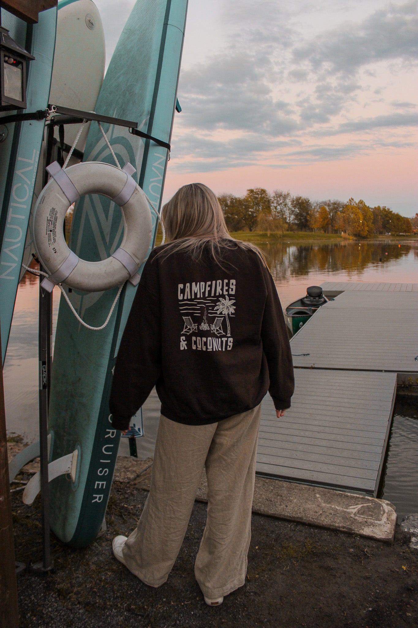 Campfires & Coconuts Brown Sweatshirt