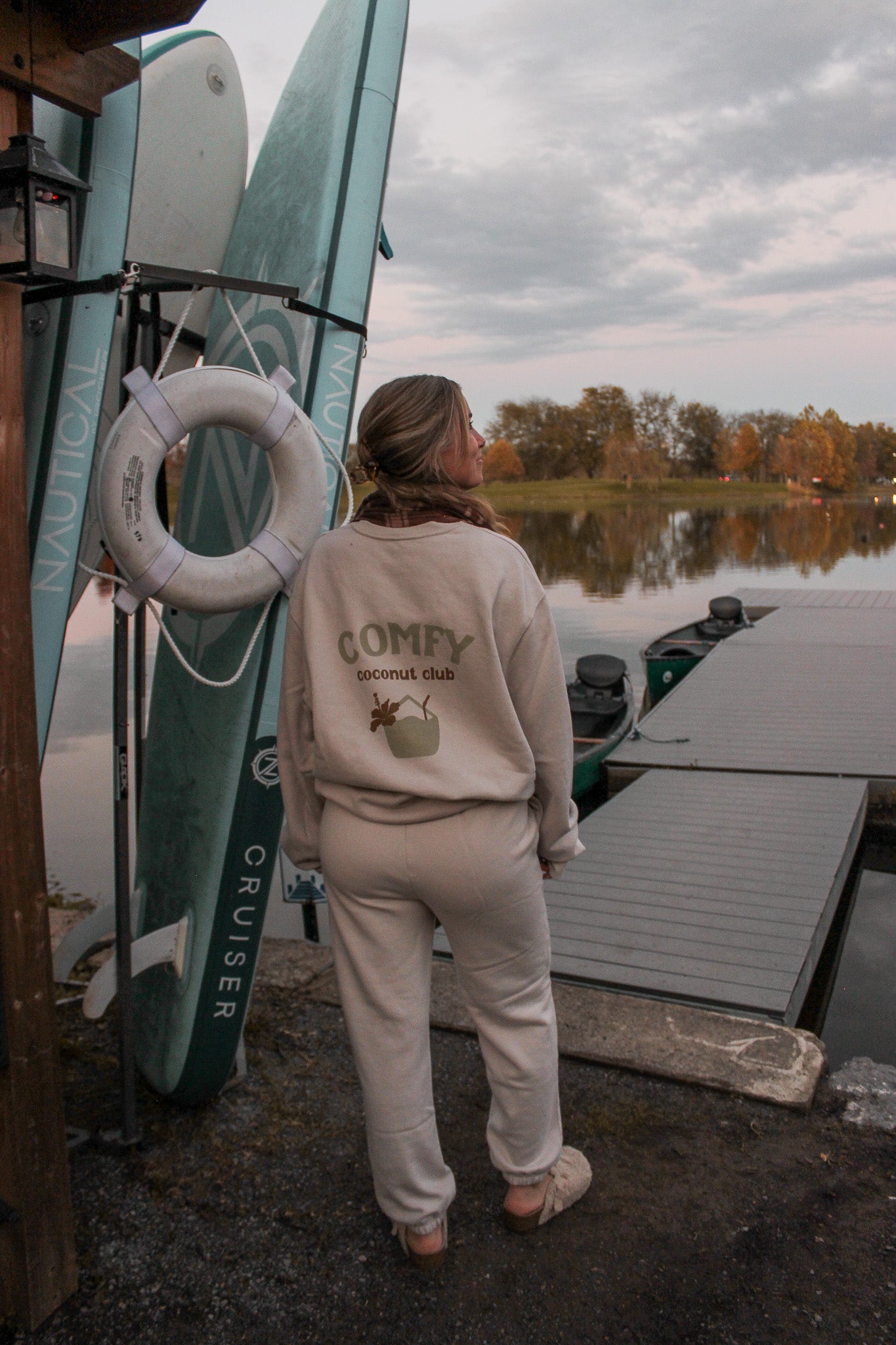Comfy Coconut Club Sweatshirt | Beach Loungewear & Sweat Set