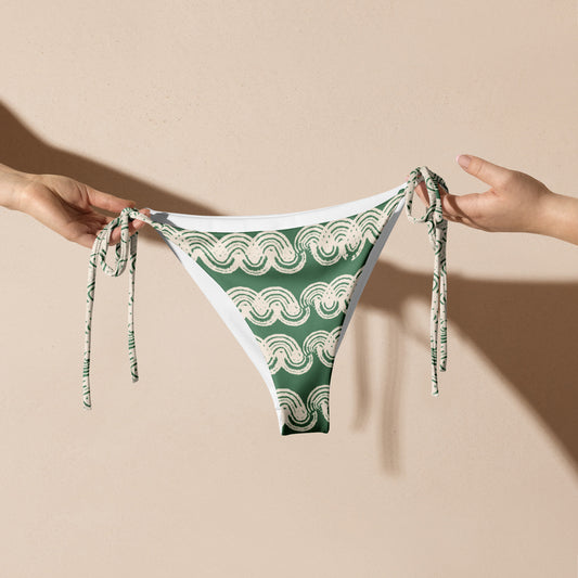 Matcha Green Swirl String Bikini Bottom