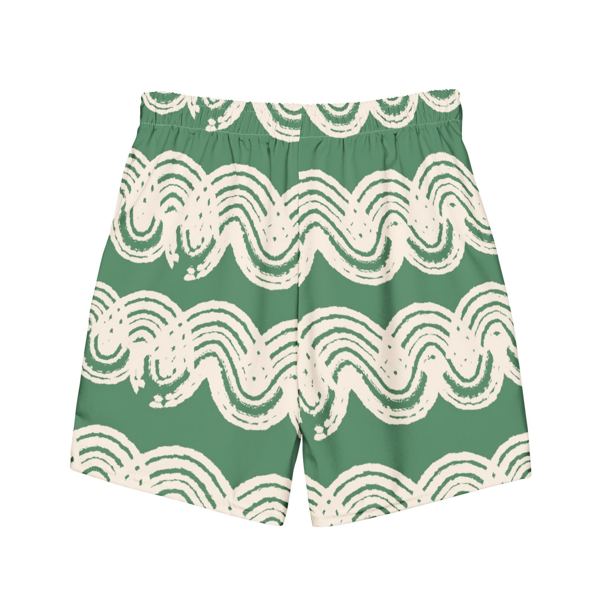 Green Matcha Swirl Men&#39;s swim trunks