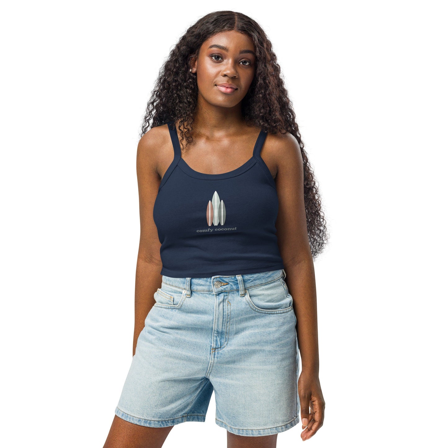 Comfy Coconut Surfboard Ribbed Tank Top