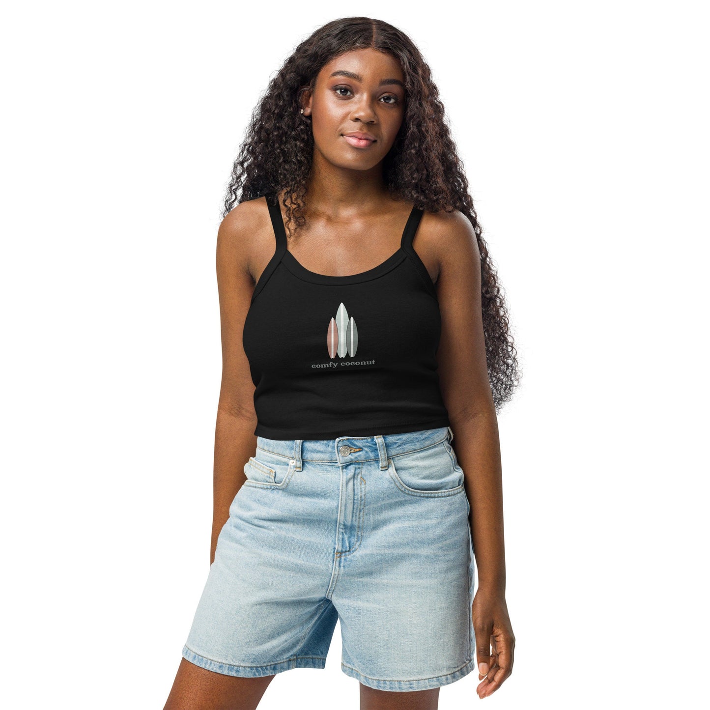 Comfy Coconut Surfboard Ribbed Tank Top