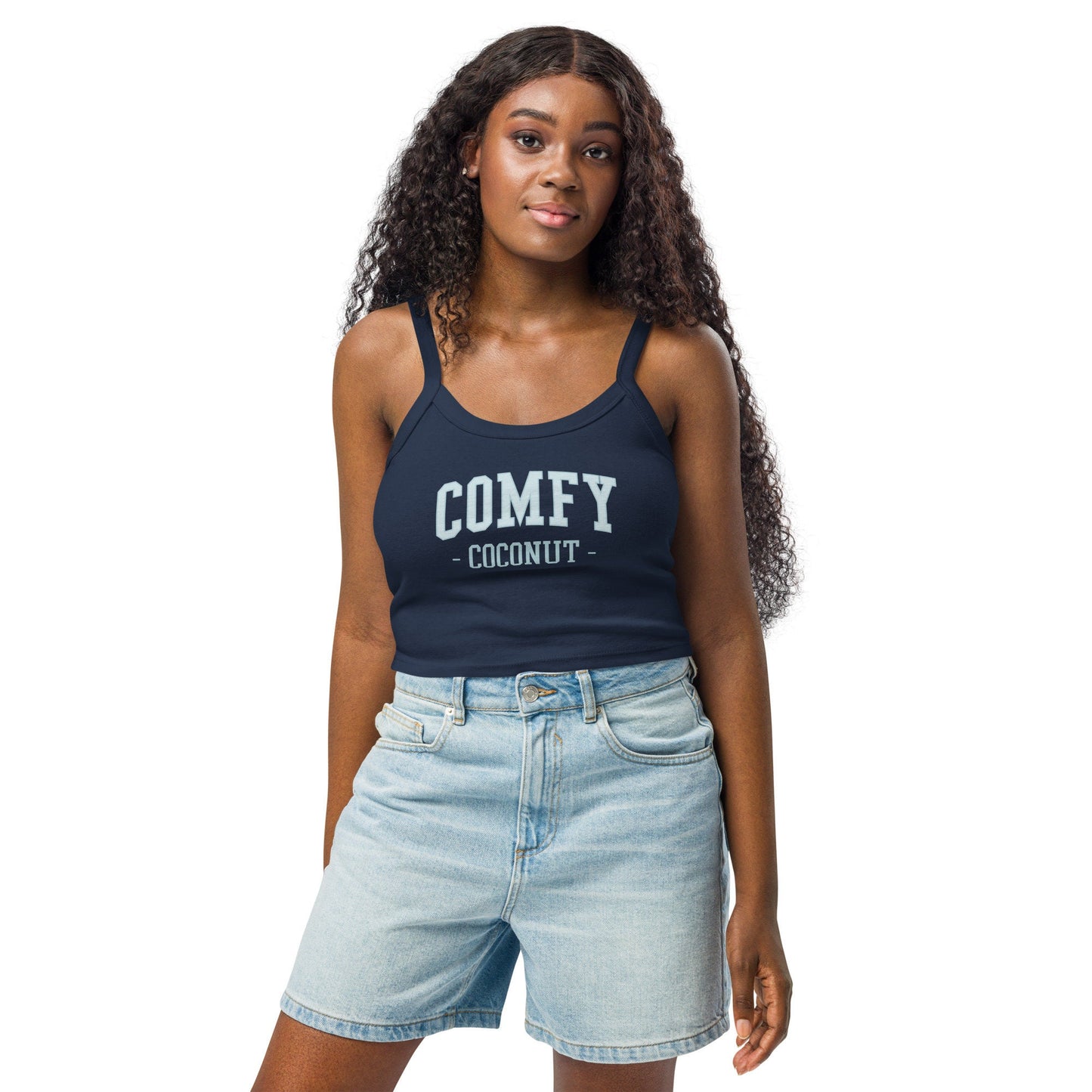 Comfy Coconut College Ribbed Tank Top